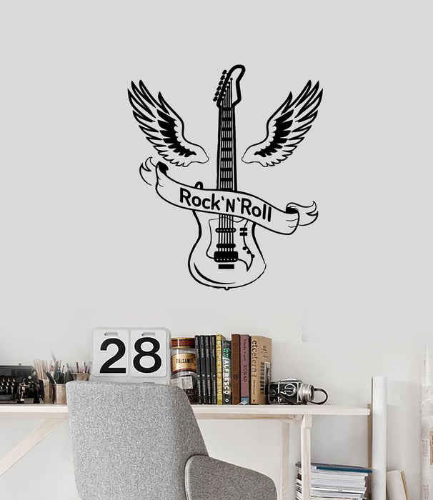 Vinyl Wall Decal Rock'n'roll Electric Guitar Musical Instrument Stickers (4123ig)