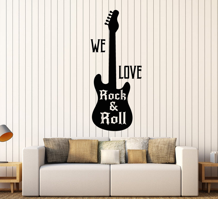 Vinyl Wall Decal Electric Guitar Rock'n'roll Rock Music Musician Stickers Unique Gift (1858ig)