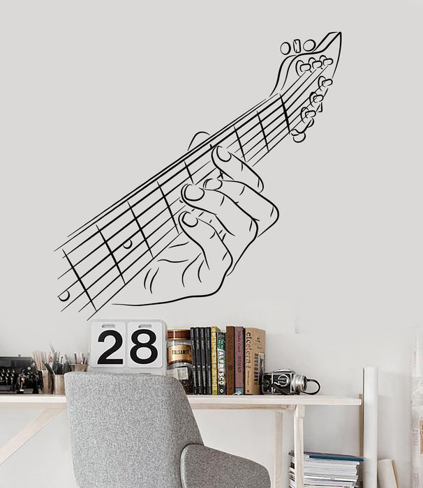 Vinyl Wall Decal Guitar Hand Guitarist Musician Music Rock Star Stickers Unique Gift (1186ig)
