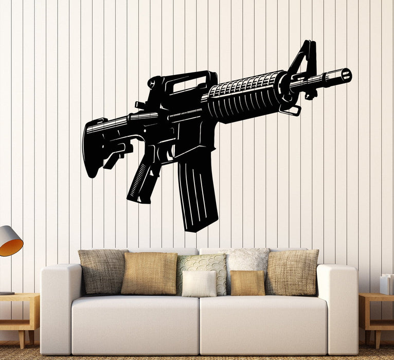 Vinyl Wall Decal Automatic Pistol Weapons War Soldier Video Game Stickers Unique Gift (1125ig)