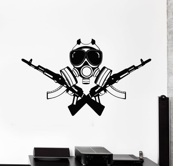 Vinyl Wall Decal Assault Rifle Weapon Military Soldier Video Game Gamer Stickers Unique Gift (2027ig)