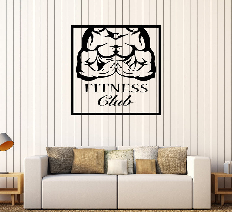 Vinyl Wall Decal Fitness Club Bodybuilding Sports Gym Stickers Unique Gift (218ig)