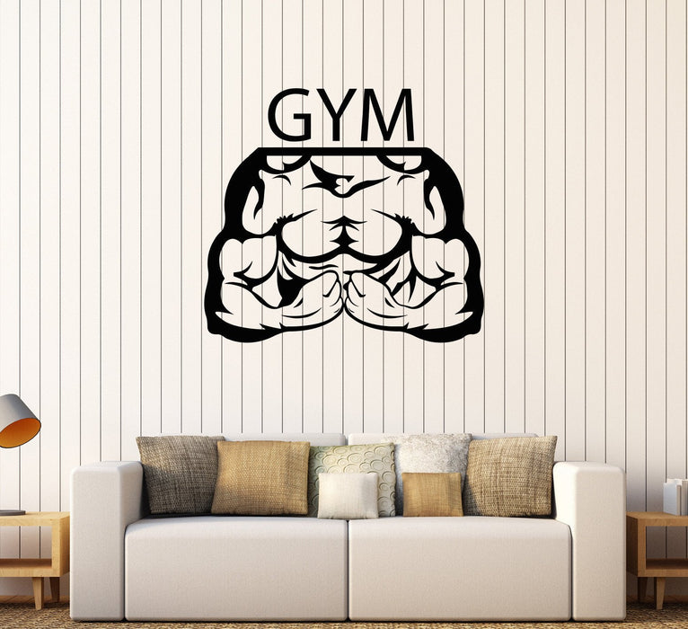 Vinyl Wall Stickers Gym Fitness Muscles Iron Sport Decal Mural Unique Gift (219ig)