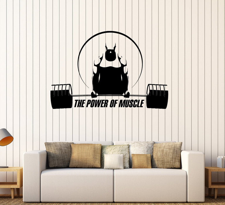 Vinyl Wall Sticker Muscle Gym Quote Bodybuilding Fitness Mural Decal Unique Gift (271ig)
