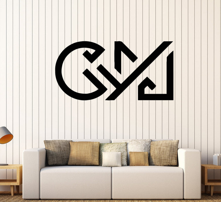 Vinyl Wall Decal Gym Word Minimalism Calligraphy Fitness Club Stickers Unique Gift (332ig)