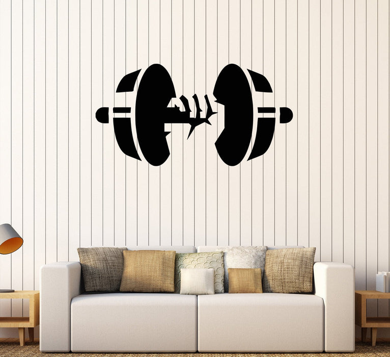 Vinyl Wall Decal Dumbbell Gym Fitness Club Bodybuilding Stickers Unique Gift (336ig)