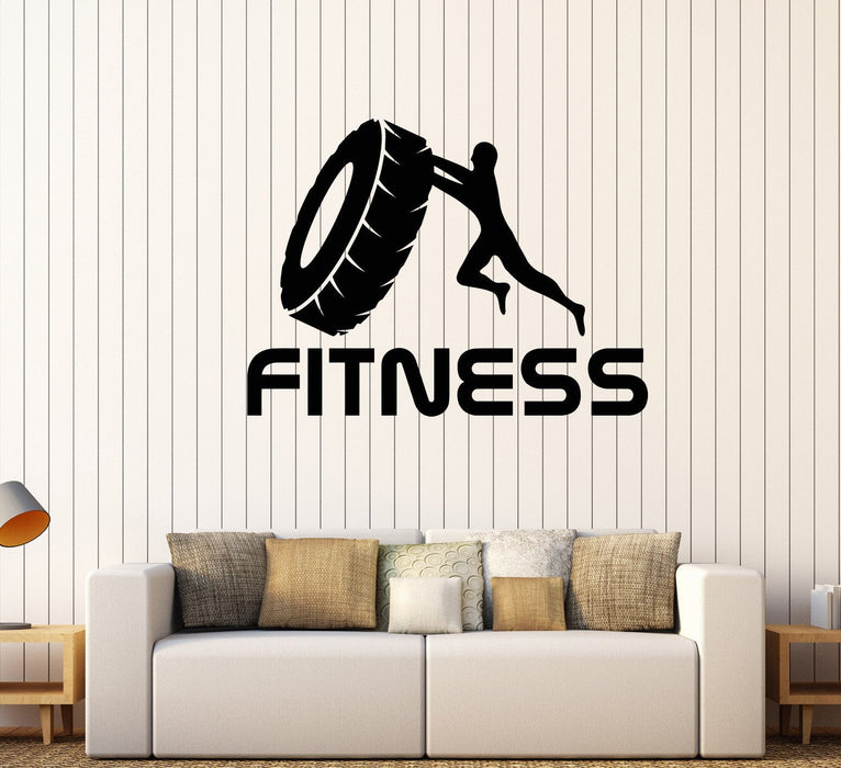 Vinyl Wall Decal Fitness Training Gym Bodybuilding Sports Stickers Unique Gift (520ig)