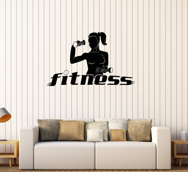Vinyl Wall Decal Fitness Center Gym Sports Girl Stickers Mural Unique Gift (589ig)