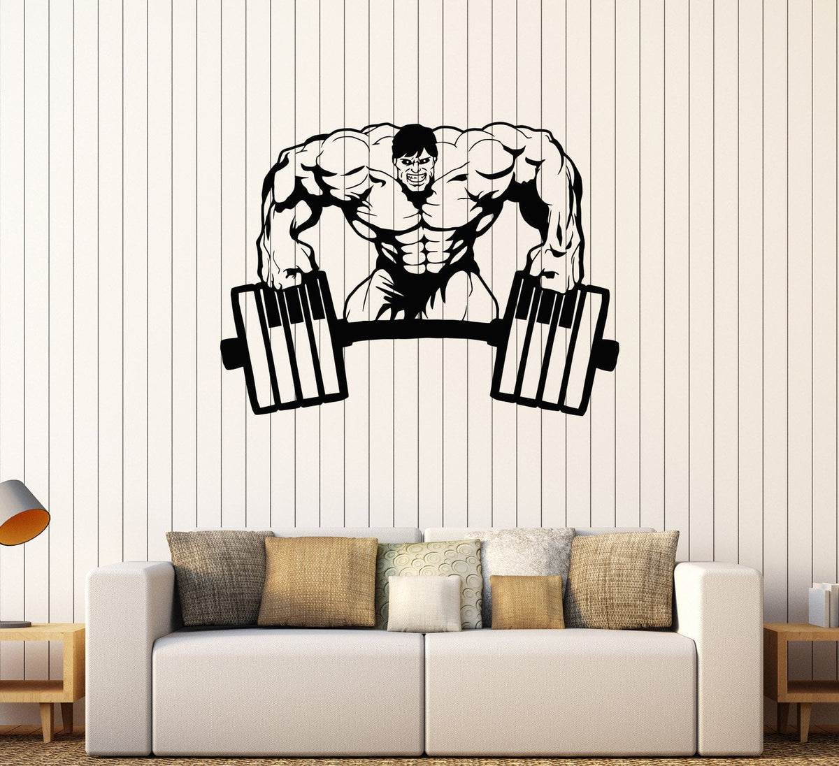 Vinyl Wall Decal Muscle Gym Bodybuilding Muscled Man Stickers Unique G ...