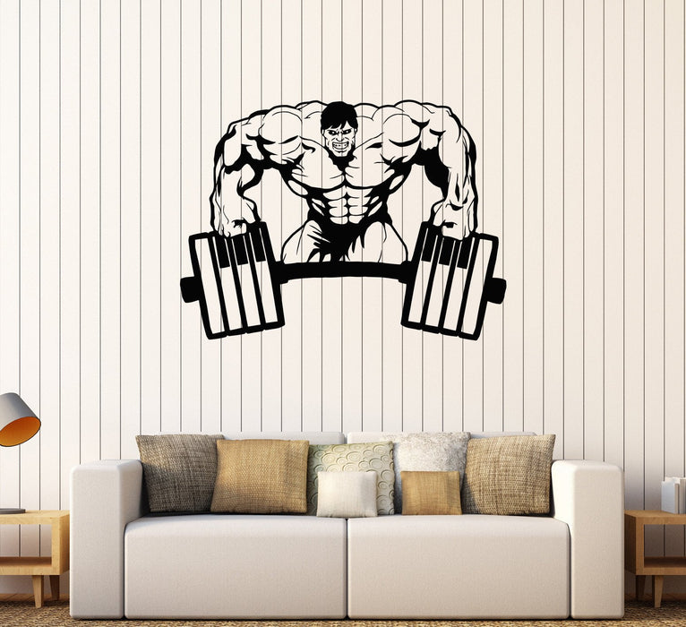 Vinyl Wall Decal Muscle Gym Bodybuilding Muscled Man Stickers Unique Gift (605ig)