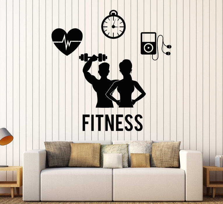 Vinyl Wall Decal Gym Fitness Center Beautiful Body Sports Health Stickers Unique Gift (840ig)
