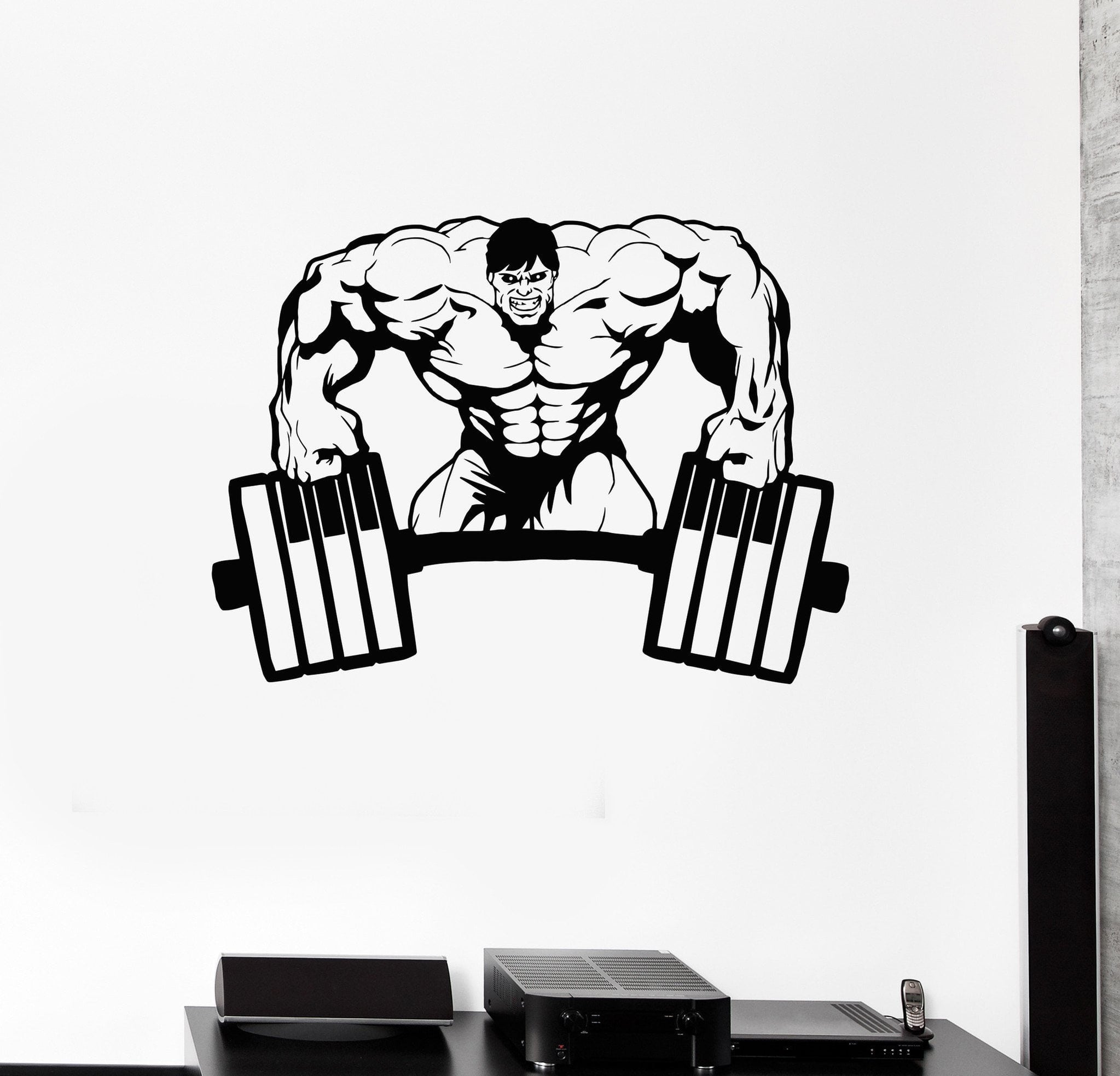 Vinyl Wall Decal Muscle Gym Bodybuilding Muscled Man Stickers Unique G ...