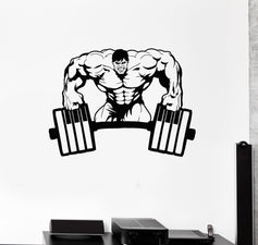 Vinyl Wall Decal Muscle Gym Bodybuilding Muscled Man Stickers Unique G ...