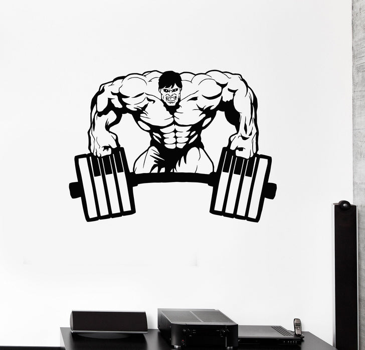 Vinyl Wall Decal Muscle Gym Bodybuilding Muscled Man Stickers Unique Gift (605ig)