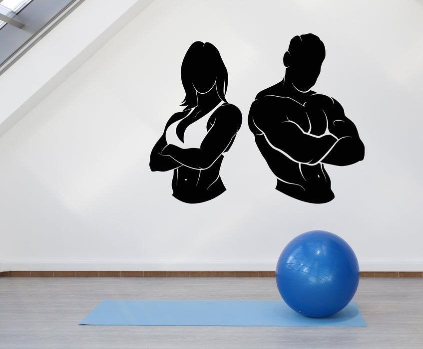 Vinyl Wall Decal Gym Girl Guy Muscle Fitness Beautiful Body Stickers Unique Gift (2048ig)