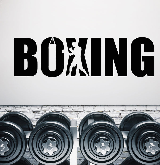 Vinyl Wall Decal Boxing Boxer Gym Signboard Logotype Stickers Unique Gift (1939ig)