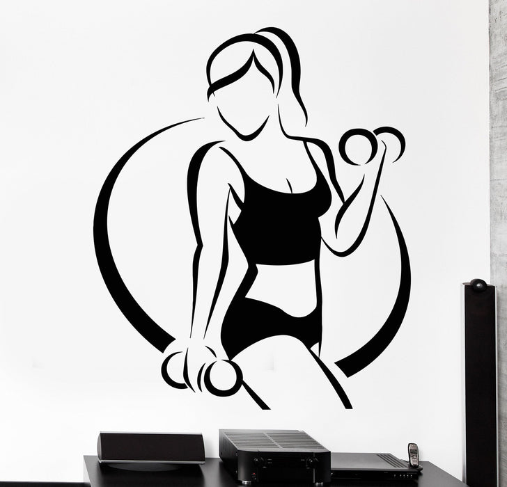 Vinyl Wall Decal Fitness Gym Sport Girl Beautiful Body Health Stickers Unique Gift (1198ig)