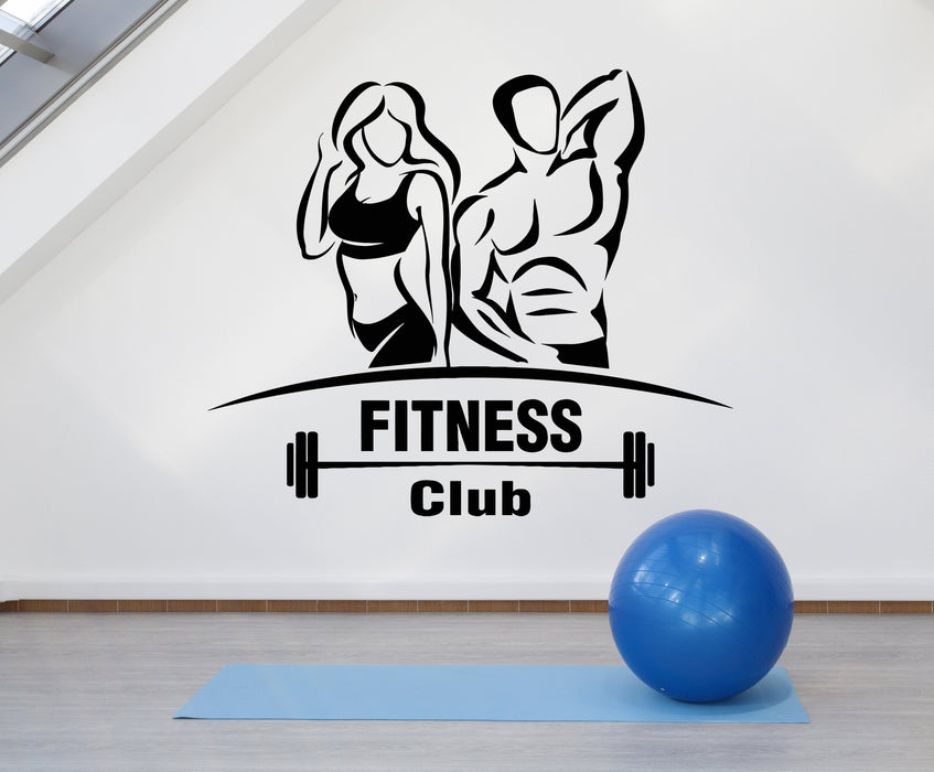 Vinyl Wall Decal Gym Fitness Club Sport Signboard Beautiful Body Stickers Unique Gift (1805ig)