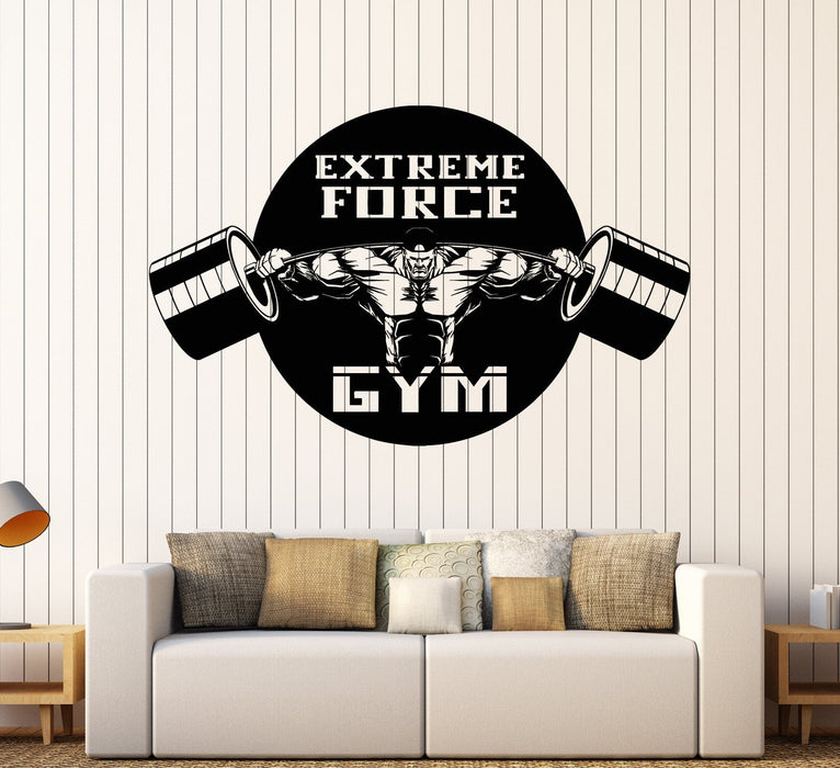 Vinyl Wall Decal Gym Logo Muscles Extreme Force Motivation Stickers Unique Gift (1986ig)
