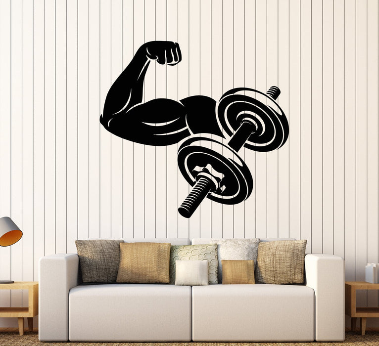 Vinyl Wall Decal Muscles Gym Fitness Sport Weights Stickers (2393ig)
