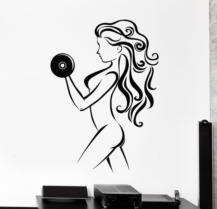 Виниловая наклейка на стену Красивое тело девушки Спорт Фитнес Здоровье Спортзал Наклейки Уникальный подарок (755ig)