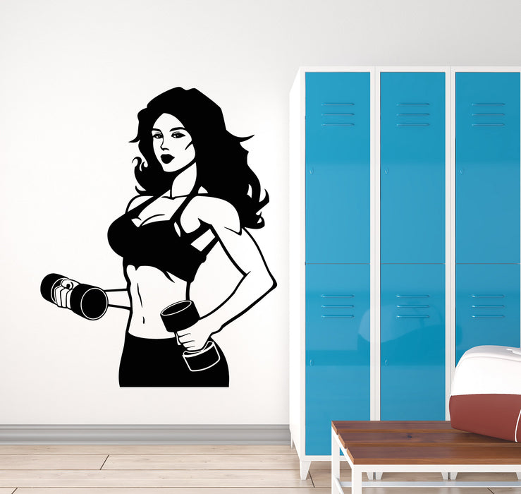 Vinyl Wall Decal Fitness Gym Beautiful Sexy Body Muscles Body Stickers (3203ig)