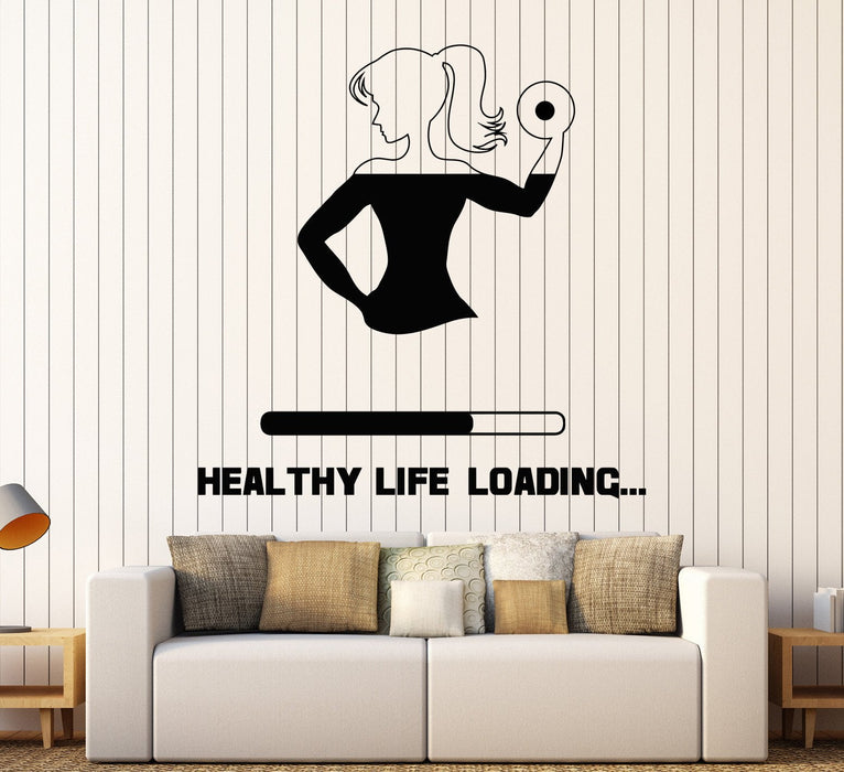 Виниловые наклейки на стену тренажерный зал фитнес тело красивая девушка здоровье загрузка наклейки уникальный подарок (759ig)