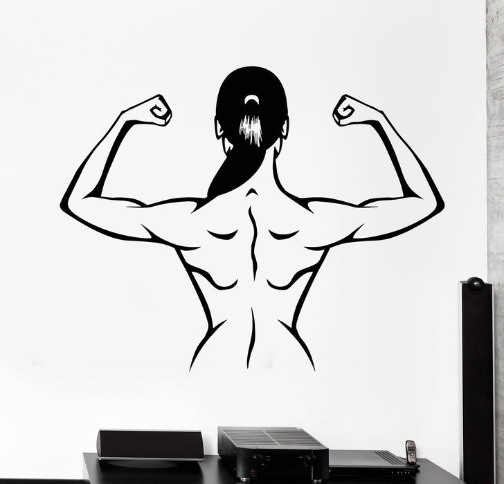 Vinyl Wall Decal Muscles Gym Fitness Girl Beautiful Body Sports Health Stickers Unique Gift (890ig)