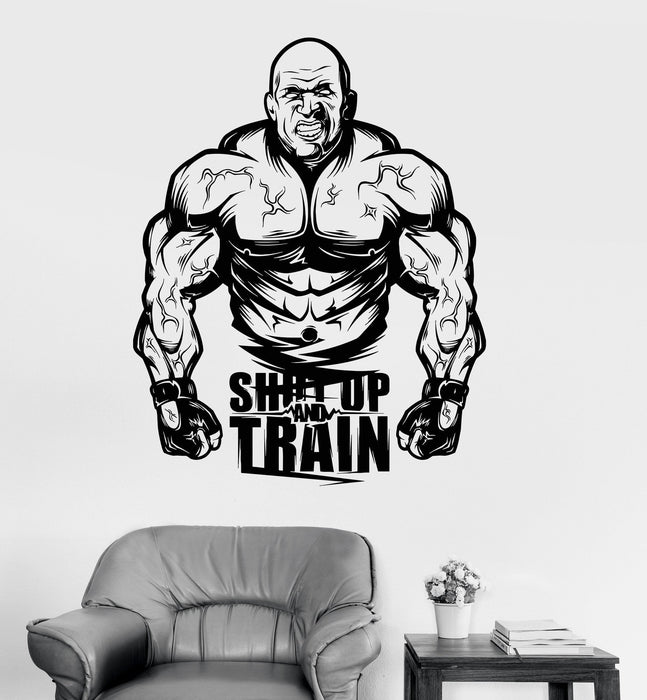 Vinyl Wall Decal Gym Motivation Quote Muscled Fitness Sports Stickers Unique Gift (ig3955)
