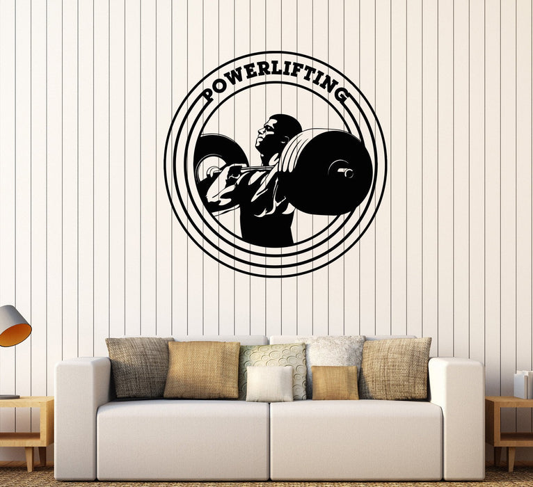 Vinyl Wall Decal Gym Powerlifting Fitness Sports Decor Stickers Unique Gift (319ig)