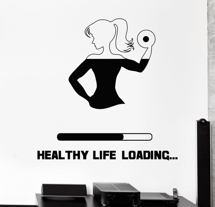 Виниловые наклейки на стену тренажерный зал фитнес тело красивая девушка здоровье загрузка наклейки уникальный подарок (759ig)