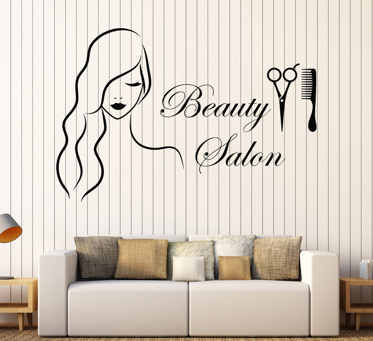 Виниловые наклейки на стену салон красоты парикмахерская парикмахерские наклейки уникальный подарок (1027ig)