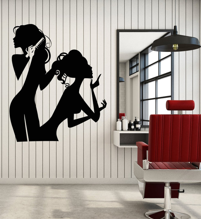 Autocollant mural en vinyle pour salon de beauté et de coiffure, maquillage pour filles (2484ig)