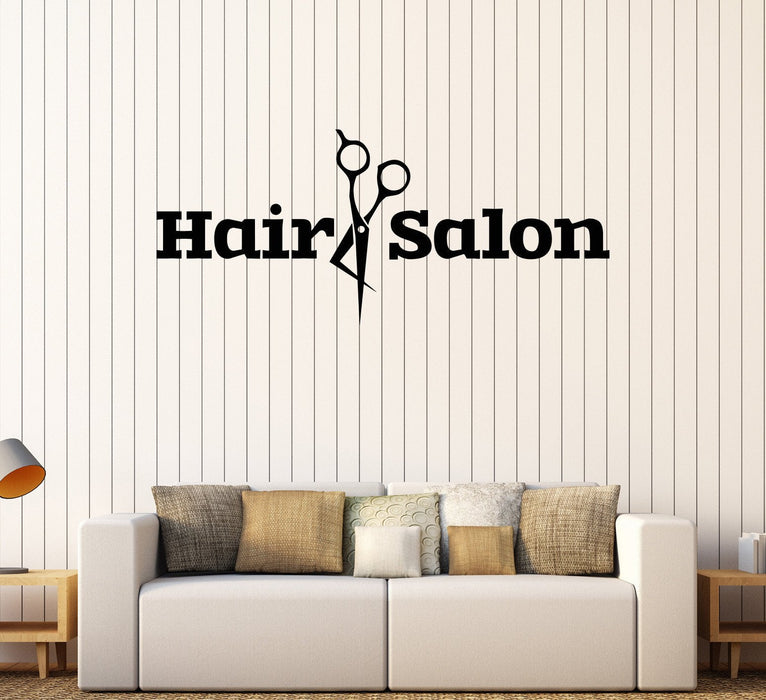 Виниловая наклейка на стену парикмахерские ножницы наклейки для парикмахерской стилиста уникальный подарок (563ig)
