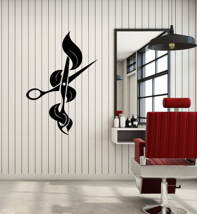 Vinyl Wall Decal Scissors Haircut Hair Salon Logo Stickers (4089ig)