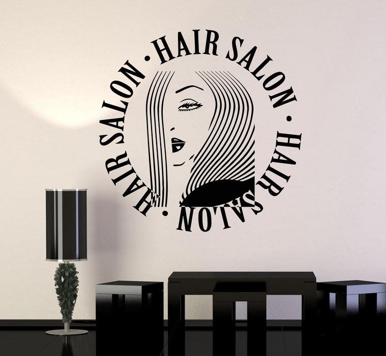 Vinyl Wall Decal Hair Salon Barbershop Woman Spa Beauty Stylist Stickers Unique Gift (042ig)
