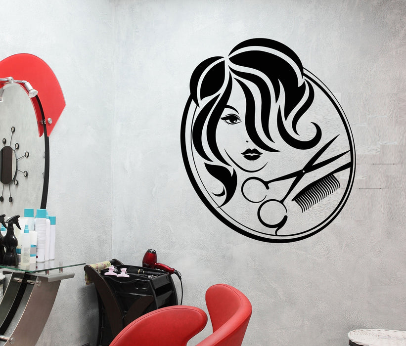 Vinyl Wall Decal Beauty Hair Salon Signboard Hairdressing Salon Stickers Unique Gift (1901ig)