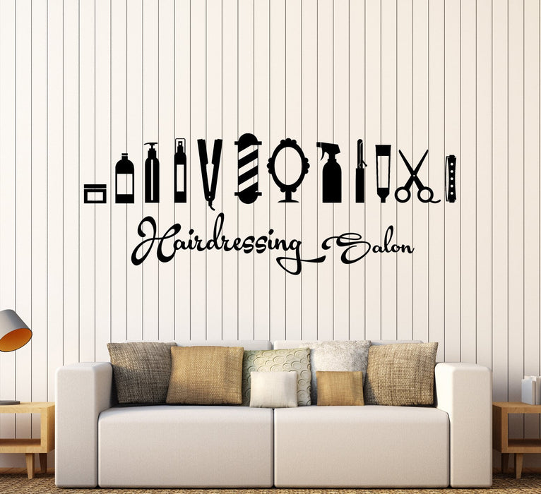 Виниловые наклейки на стену для парикмахерской, вывески для парикмахерской, уникальный подарок (2051ig)