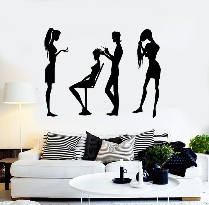 Vinyl Wall Decal Hair Salon Beauty Fashion Hairdresser Stylist Stickers Unique Gift (ig4188)
