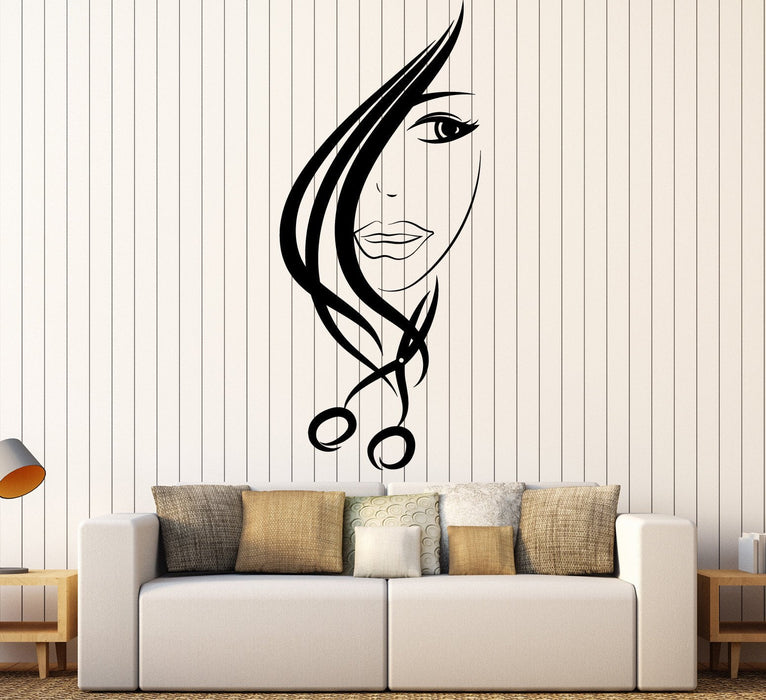 Виниловая наклейка на стену парикмахерские ножницы стилист красота парикмахер наклейки уникальный подарок (ig4532)