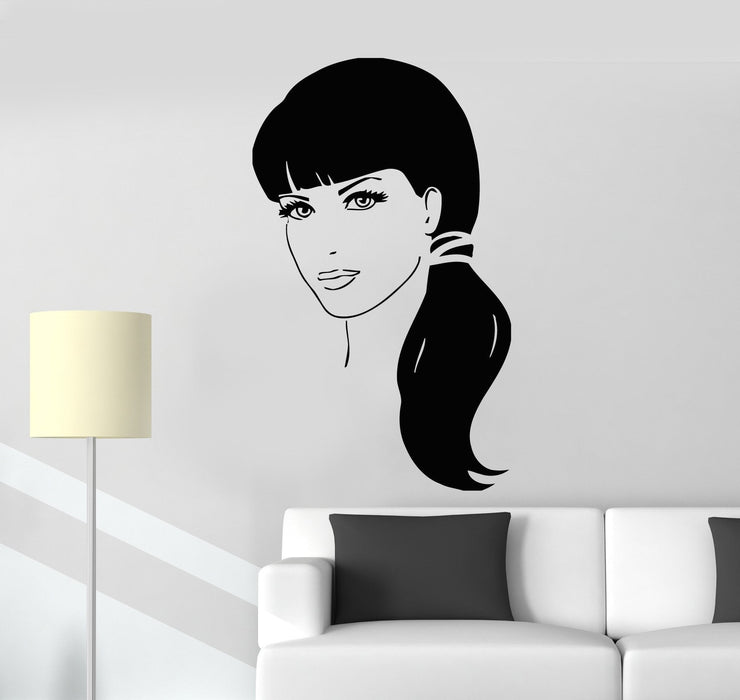 Wall Stickers Vinyl Decal Beautiful Girl Long Hair Beauty Salon Unique Gift (ig457)