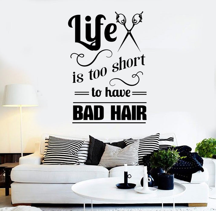 Vinyl Wall Decal Hair Salon Quote Hairdresser Stylist Stickers Mural Unique Gift (ig4324)