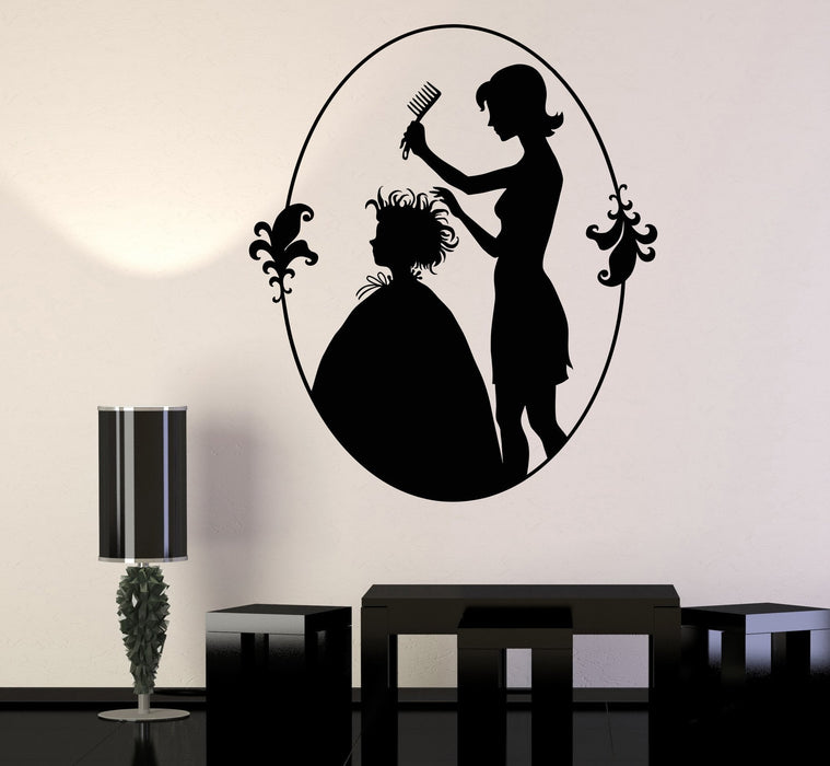 Autocollant mural en vinyle pour salon de coiffure, coiffeur, barbier, cadeau unique (642ig)