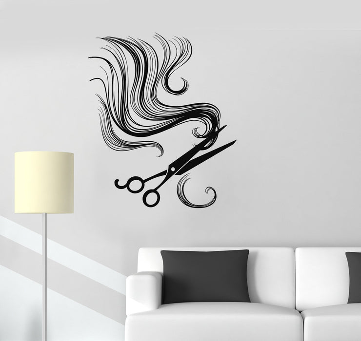 Vinyl Wall Decal Hair Scissors Barber Tools Beauty Salon Stickers Unique Gift (ig3339)