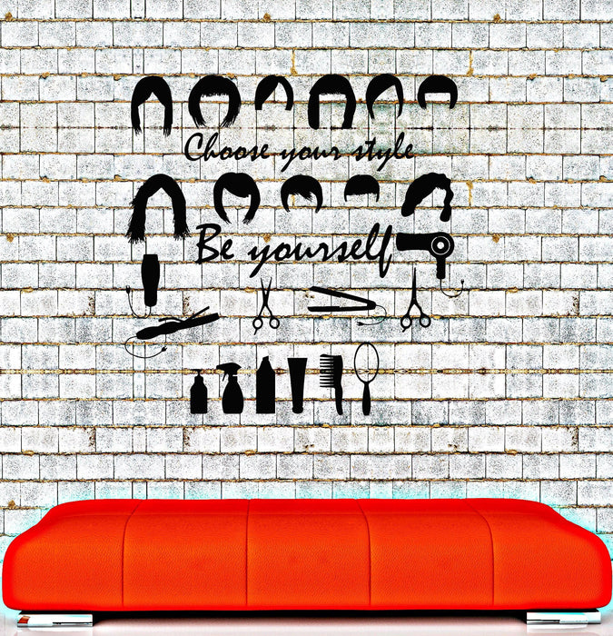 Vinyl Wall Decal Hair Salon Stylist Hairdresser Stickers Mural Unique Gift (ig4204)