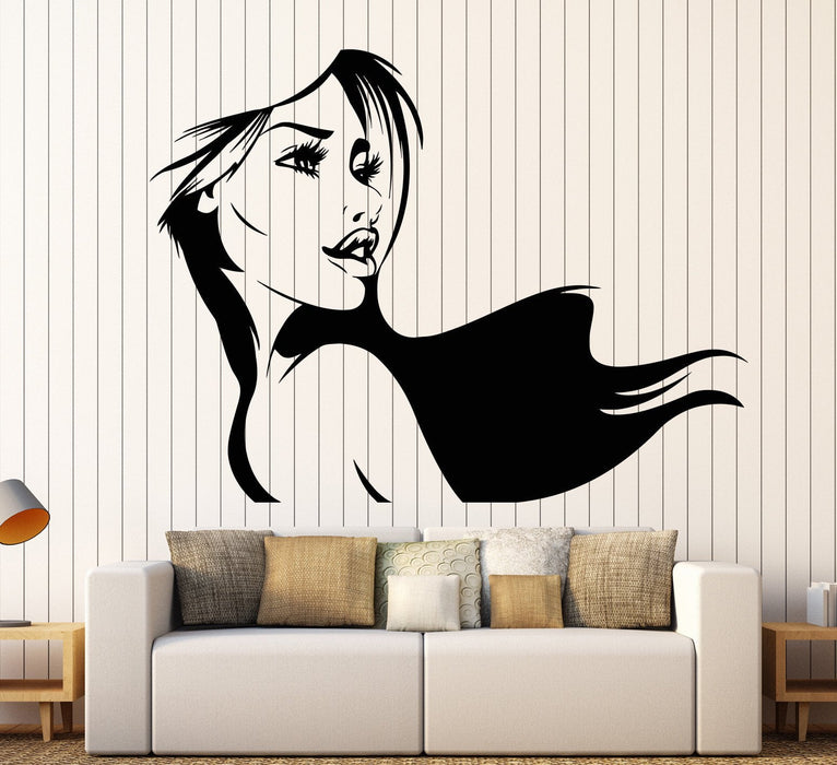 Vinyl Wall Decal Girl Beauty Hairdressing Salon Barbershop Fashion Model Stickers Unique Gift (1127ig)