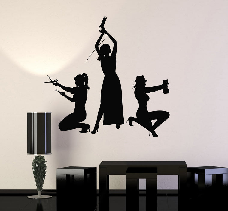 Vinyl Wall Decal Hairdressers Hair Salon Stylist Beauty Stickers Murals Unique Gift (ig4674)