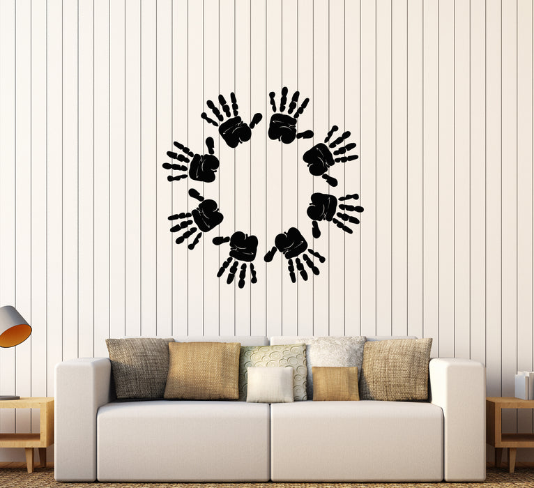 Vinyl Wall Decal Handprints Home Decorations Greeting Stickers (3622ig)