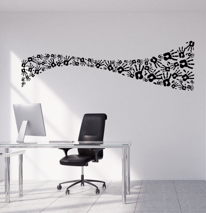 Vinyl Wall Decal Hands Print Blot Positive Office Decor for Nursery Stickers (4128ig)