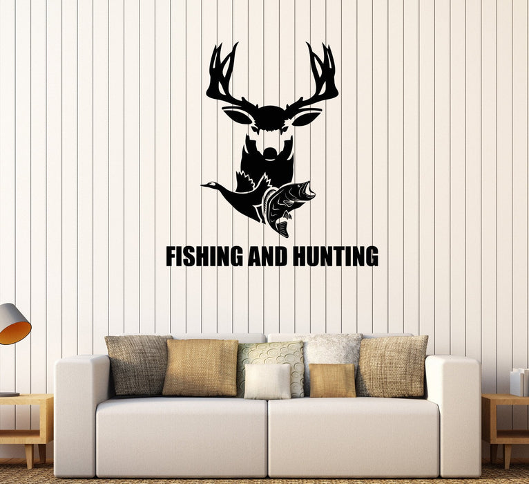 Fishing Hunting Fishing Rod Tackle Wall Sticker Vinyl Home Decor